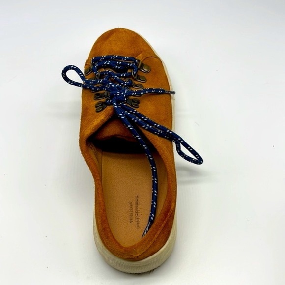 Urban Outfitters- Ivy Tan Suede Blue Lace Up Slip On Hiker Mule Size 6 - Picture 5 of 12
